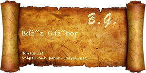 Búz Gábor névjegykártya